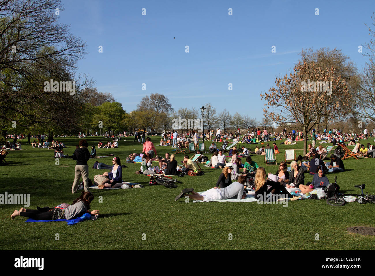 Entspannende London Hyde Park-Sommer Stockfoto