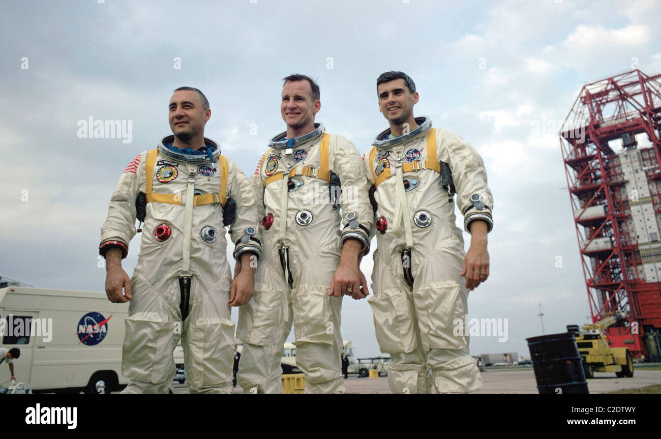 Besatzung der Apollo I: Grissom, White und Chaffee Stockfoto