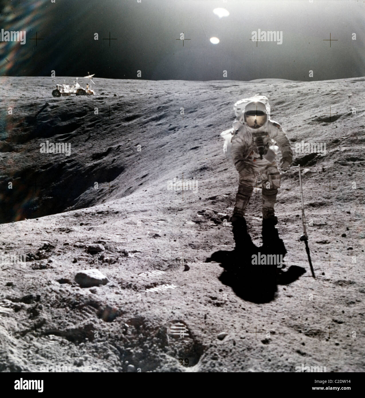 Astronaut Charles M. Duke, Jr. auf Mond Stockfoto