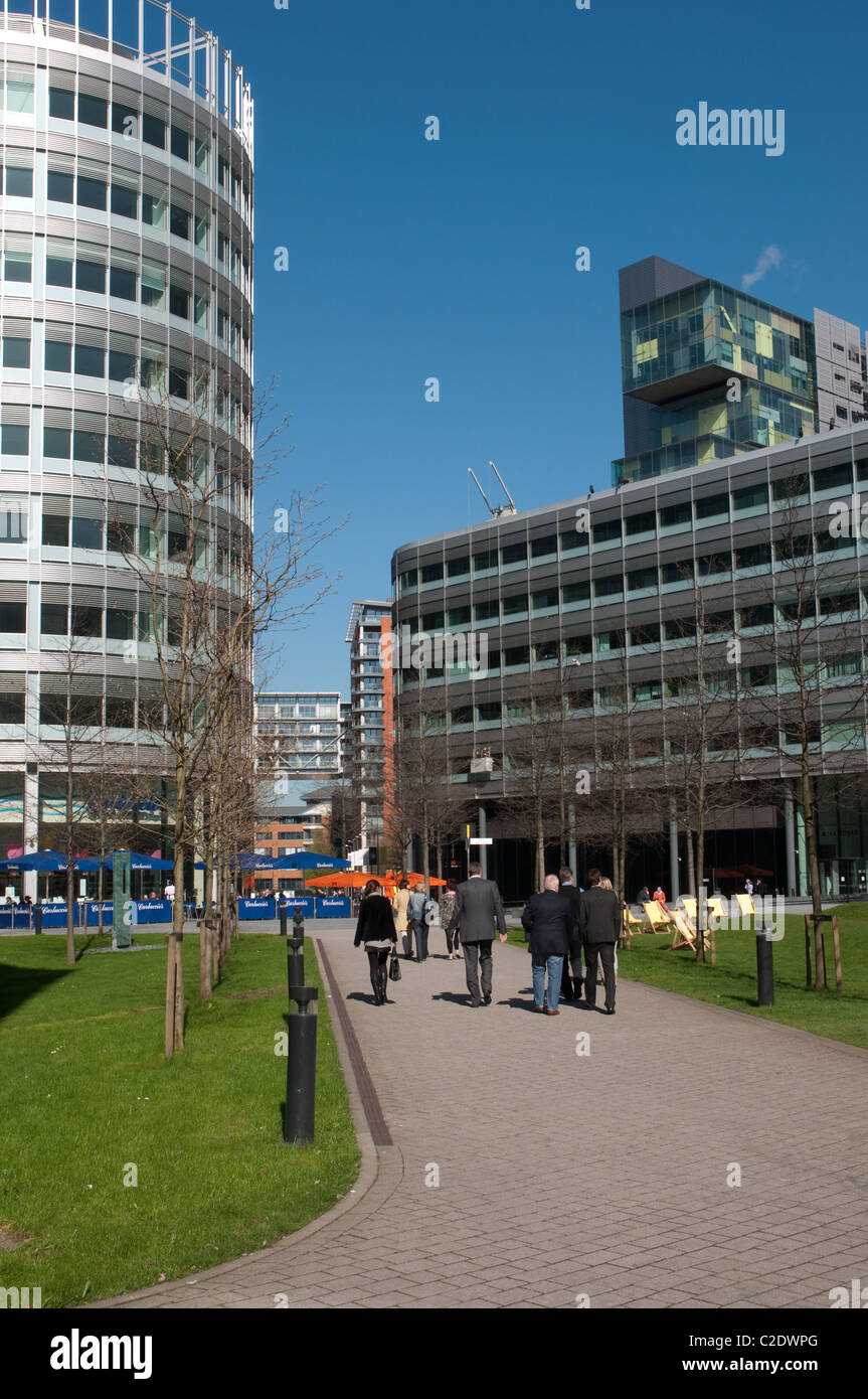 Das preisgekrönte Gewerbe und Handel Spinningfields Entwicklung im Stadtzentrum von Manchester. Stockfoto