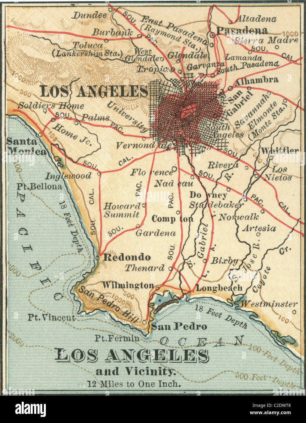 Karte von Los Angeles Stockfoto