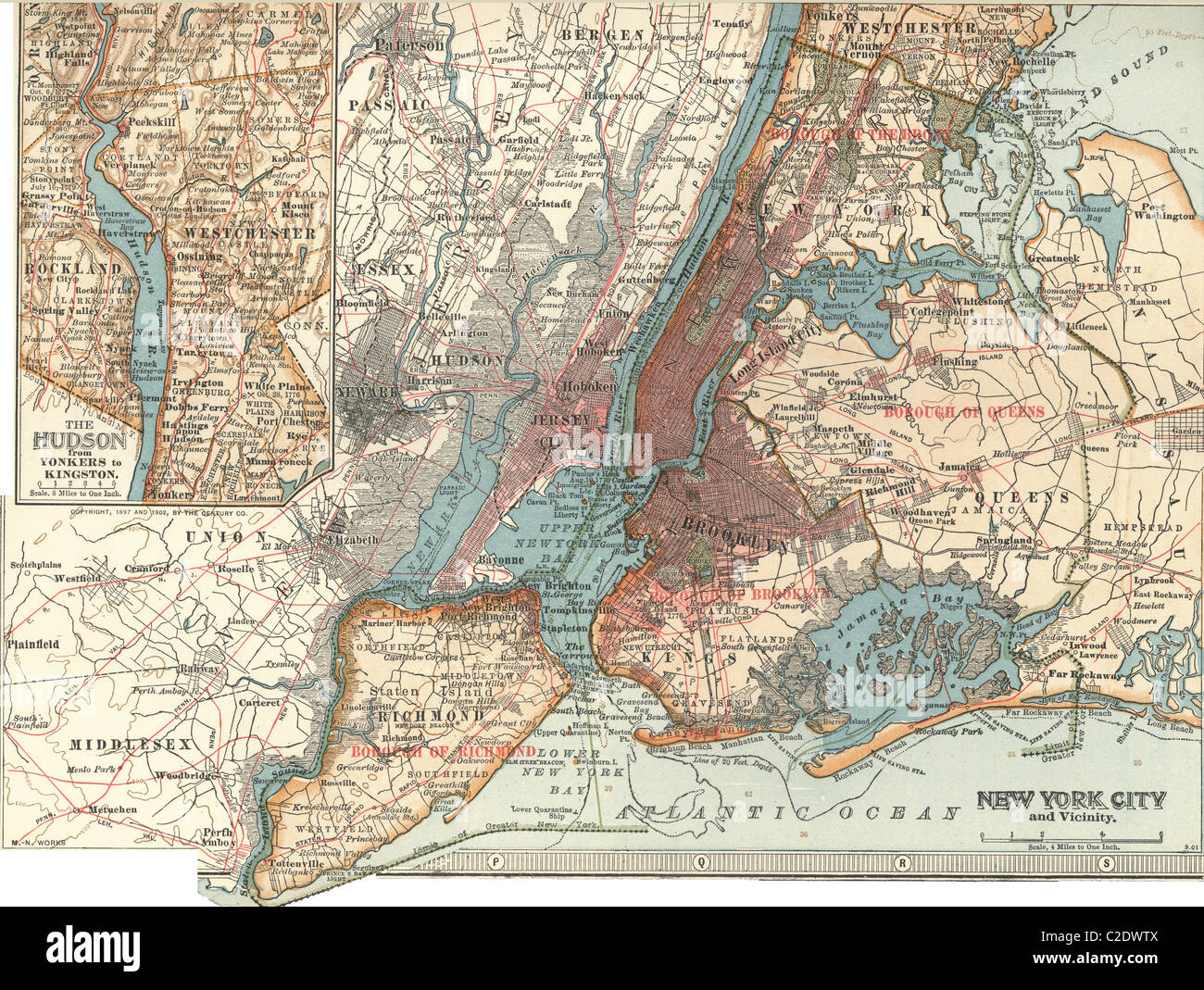 Karte von New York City Stockfoto