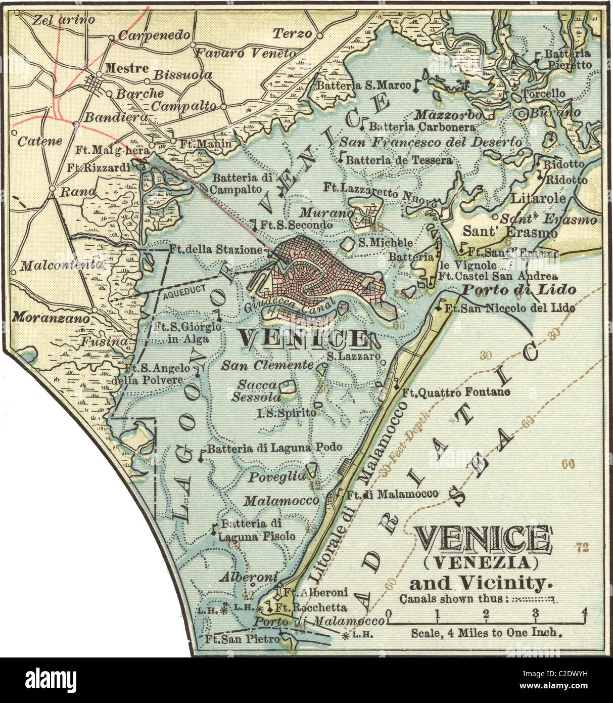 Karte von Venedig Stockfoto