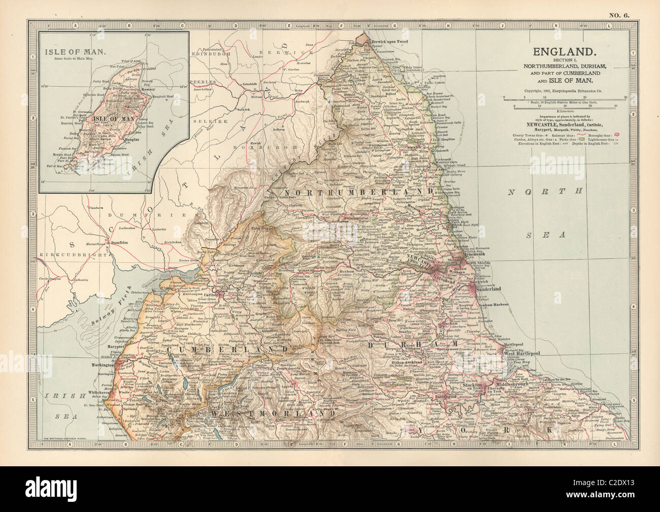 Landkarte von England Stockfoto