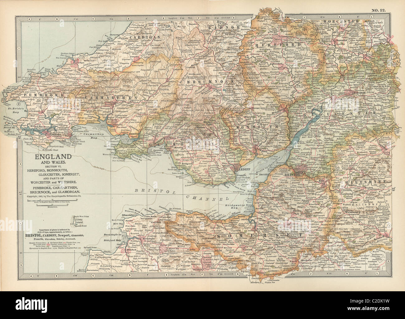 Karte von England und Wales Stockfotografie - Alamy