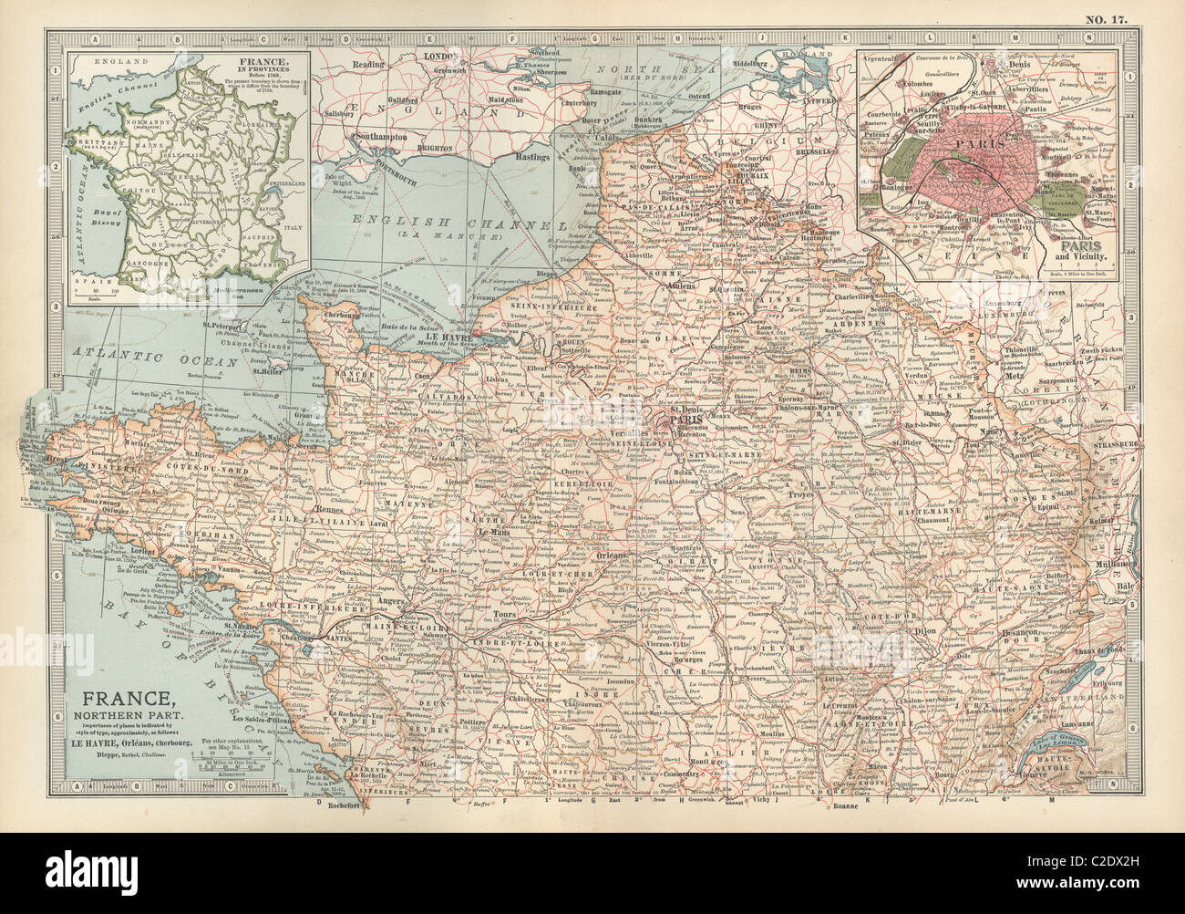 Karte von Frankreich Stockfoto
