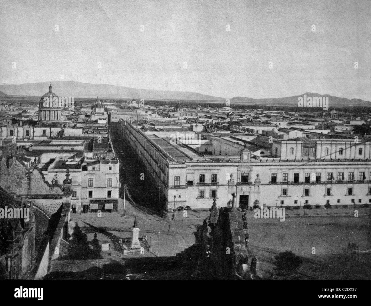 Eines der ersten Autotypen von Mexiko-Stadt, historische Fotografie, 1884 Stockfoto