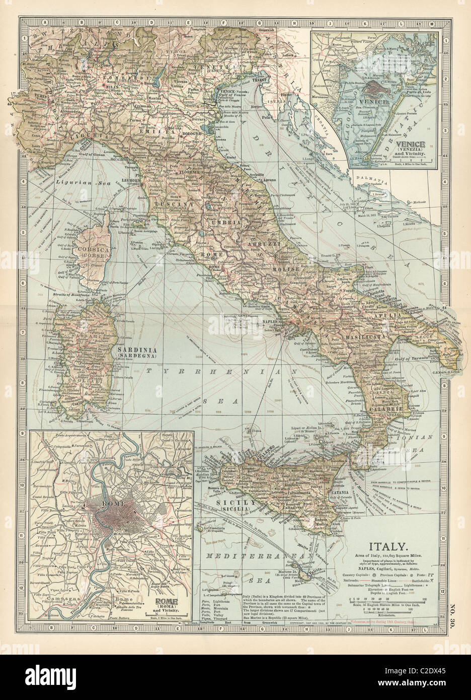 Karte von Italien Stockfoto