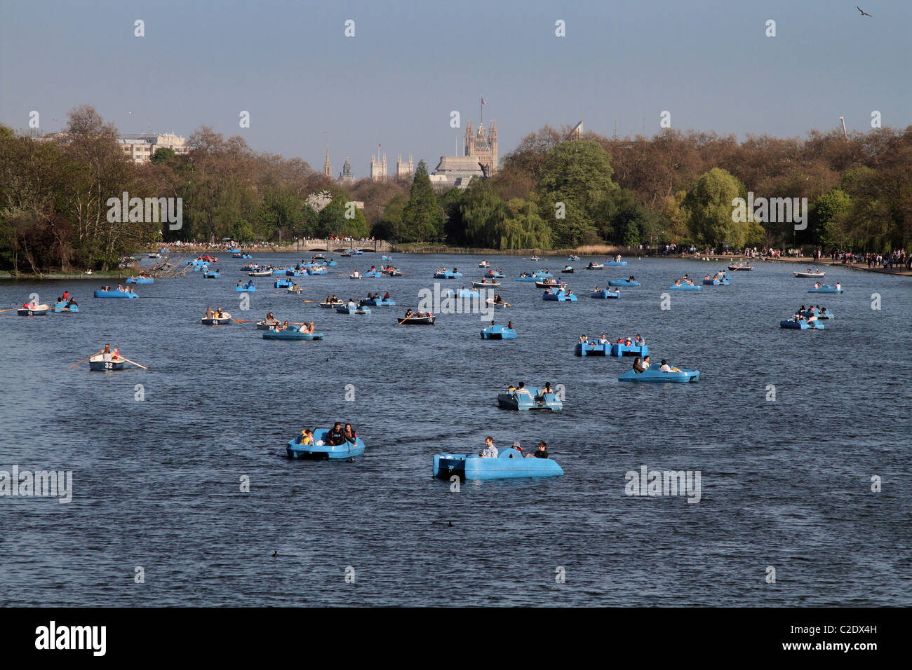 Die Serpentine London See Bootfahren Pedalo-Freizeit Stockfoto