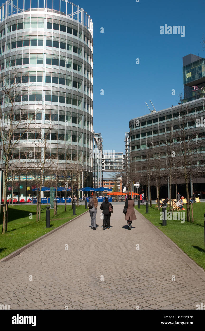 Das preisgekrönte Gewerbe und Handel Spinningfields Entwicklung im Stadtzentrum von Manchester. Stockfoto