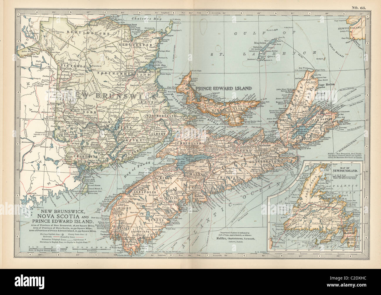 New Brunswick, Nova Scotia & Prince-Edward-Insel Stockfoto