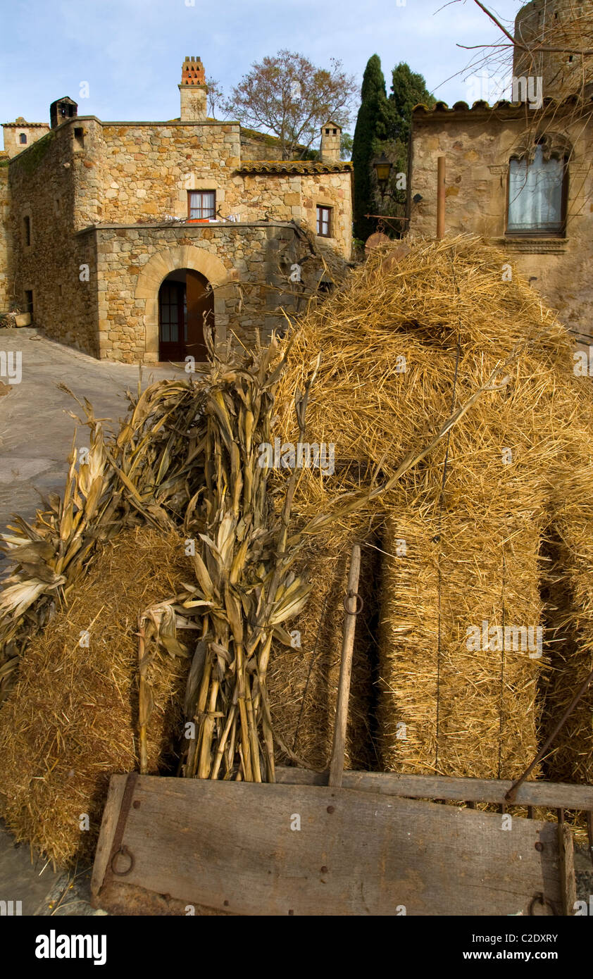 Mittelalterliche Stadt Pals, Costa Brava. Baix Empordà, Girona Provinz, Katalonien, Spanien Stockfoto