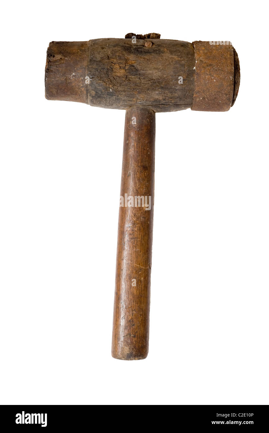 Antike Holzhammer aus dem 20. Jahrhundert Stockfoto