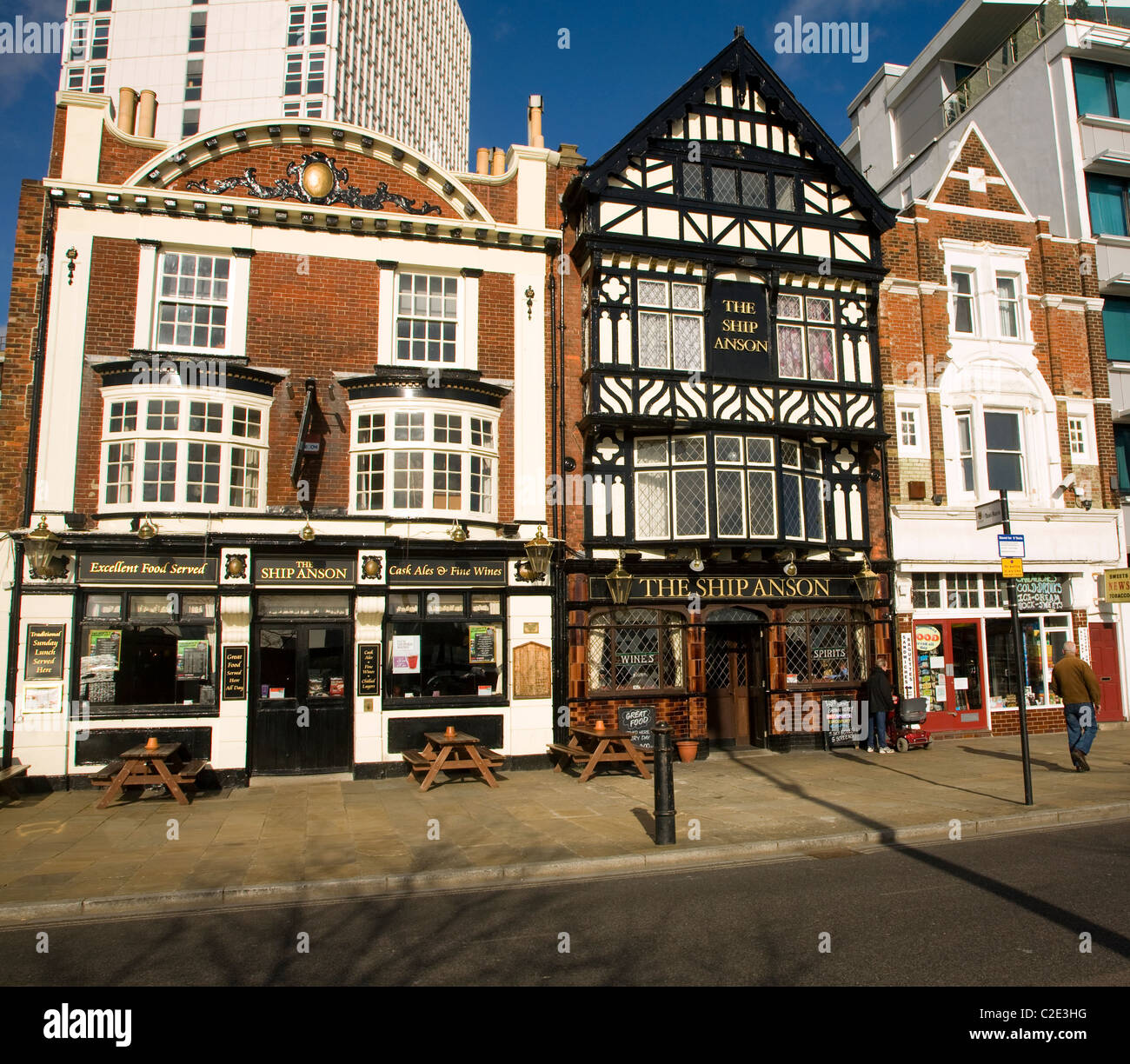 Schiff Anson historische Kneipe Portsmouth (Hampshire) England Stockfoto