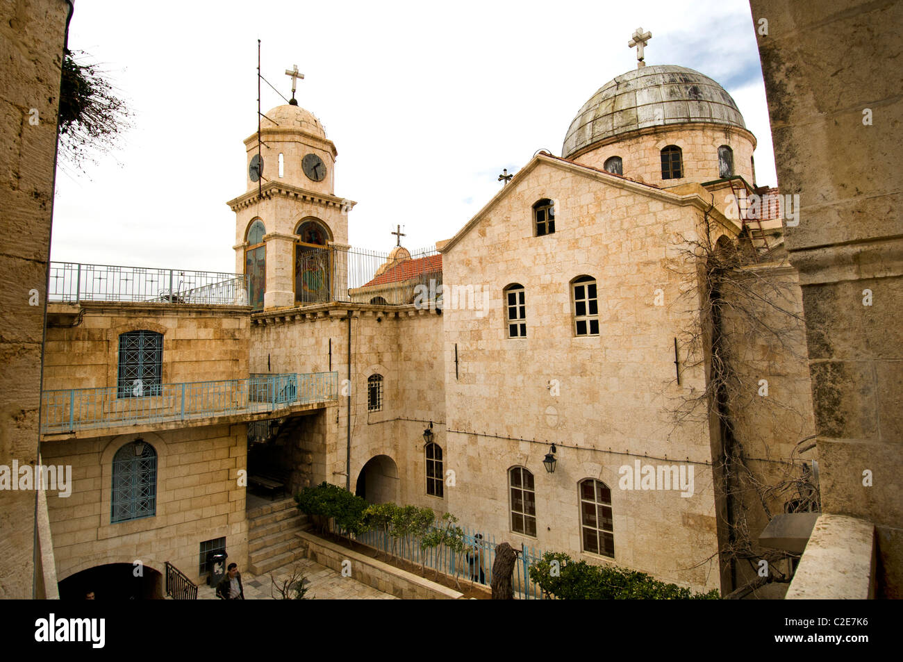 Kloster unserer lieben Frau von Sayidnaya Kloster Seidnaya 547 n. Chr. in der Nähe von Damaskus Syrien Jungfrau Maria erschien Kaiser Justinian Stockfoto