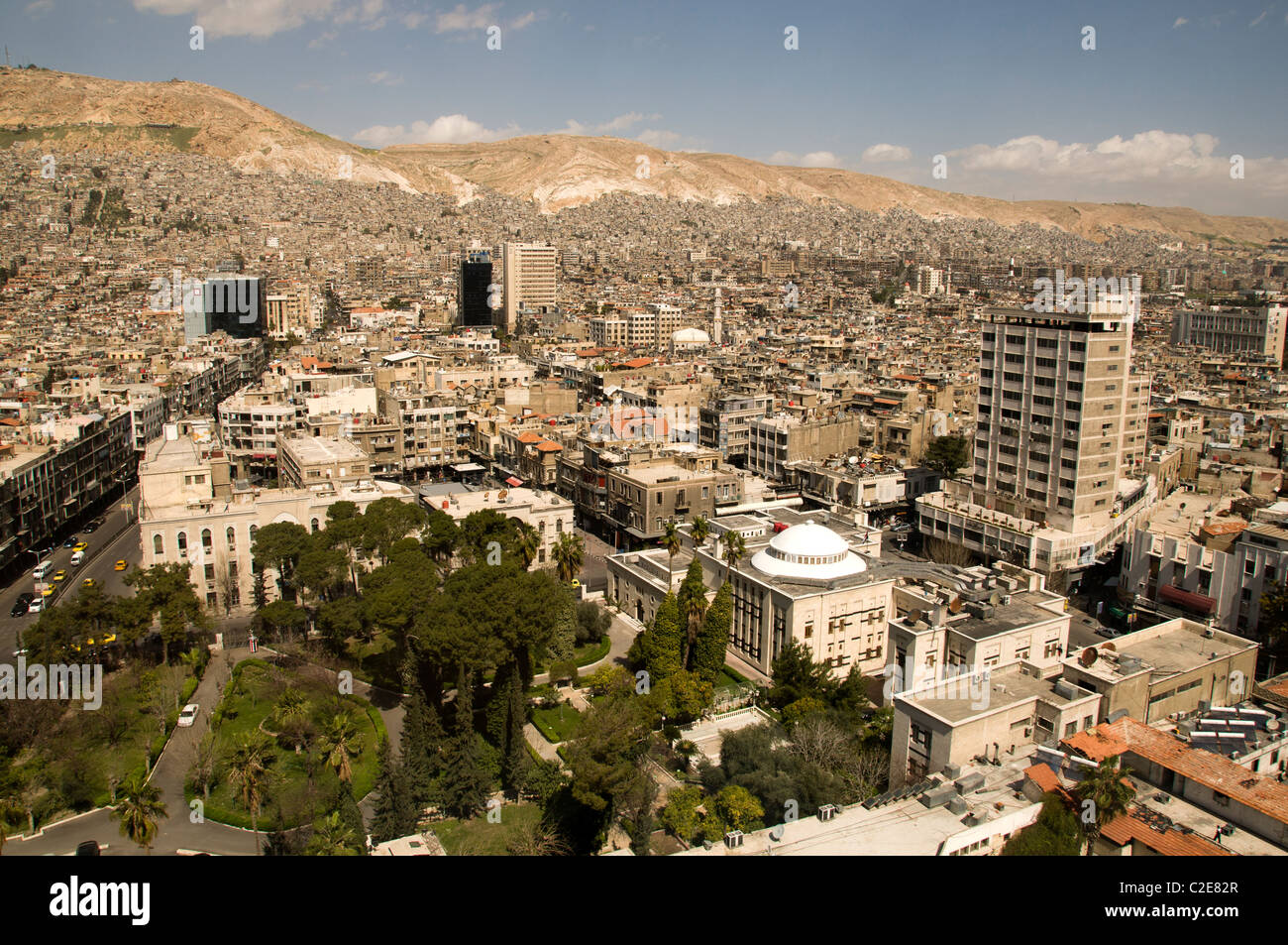 Sky Line Skyline Augen Vogelperspektive zentrale Damaskus moderne Stadt Stadt Syrien syrische Stockfoto