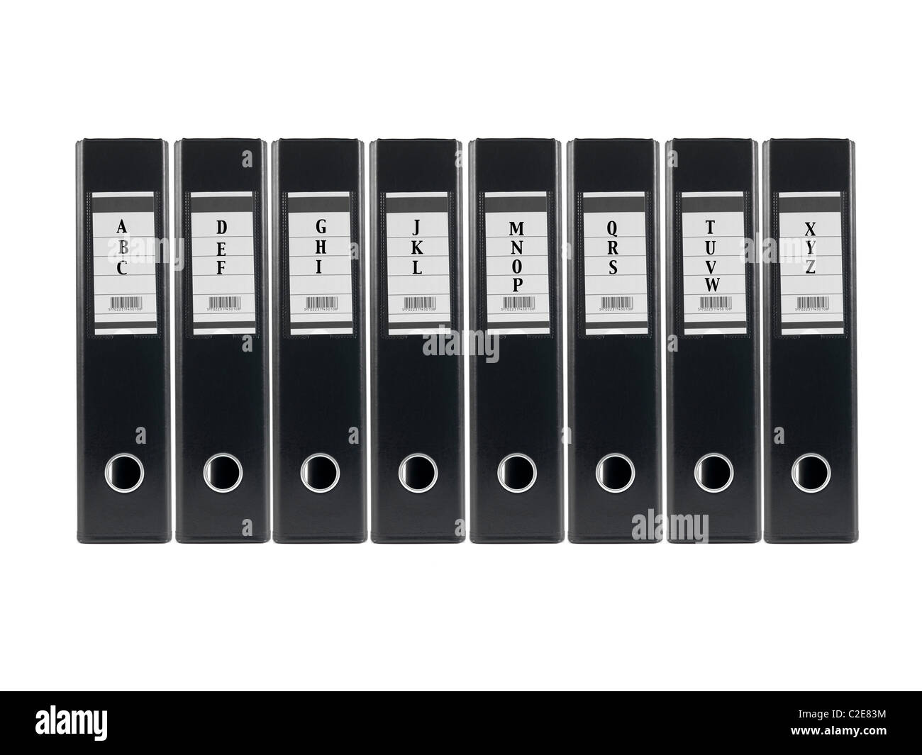 A4-Hebel Bogen Ordner vor einem weißen Hintergrund isoliert Stockfoto