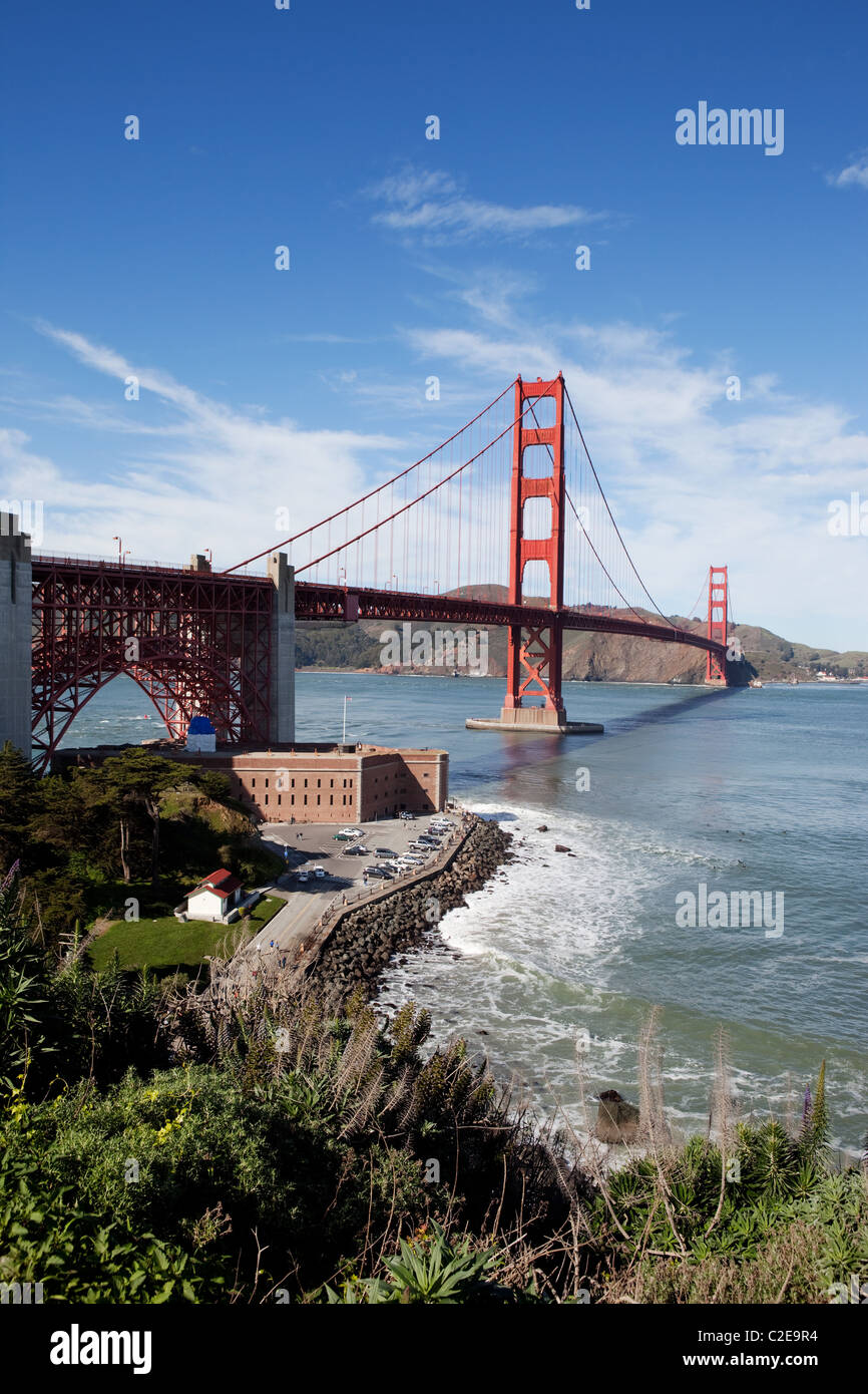 Golden Gate Brücke an einem sonnigen Nachmittag Stockfoto