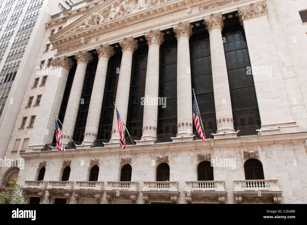 New York Stock Exchange am Wall Street Lower Manhattan, New York City, USA, Financial District, Geld, Finanzen, Reichtum Stockfoto