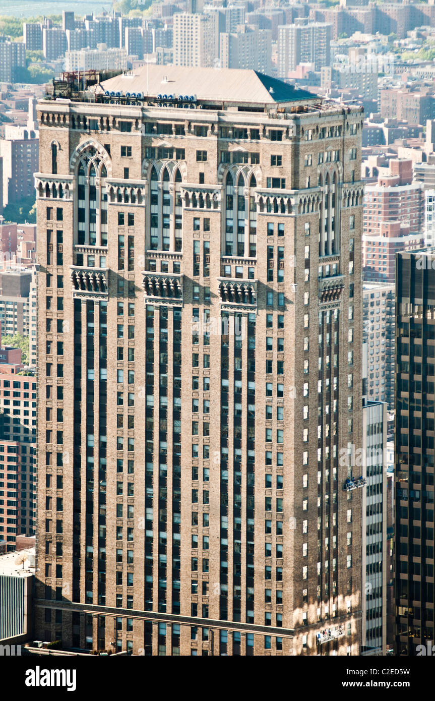 Ein Grand Central Place, Lincoln Gebäude, 42nd Street, gesehen vom Top of The Rock Rockefeller Center in Manhattan, New York, USA Stockfoto