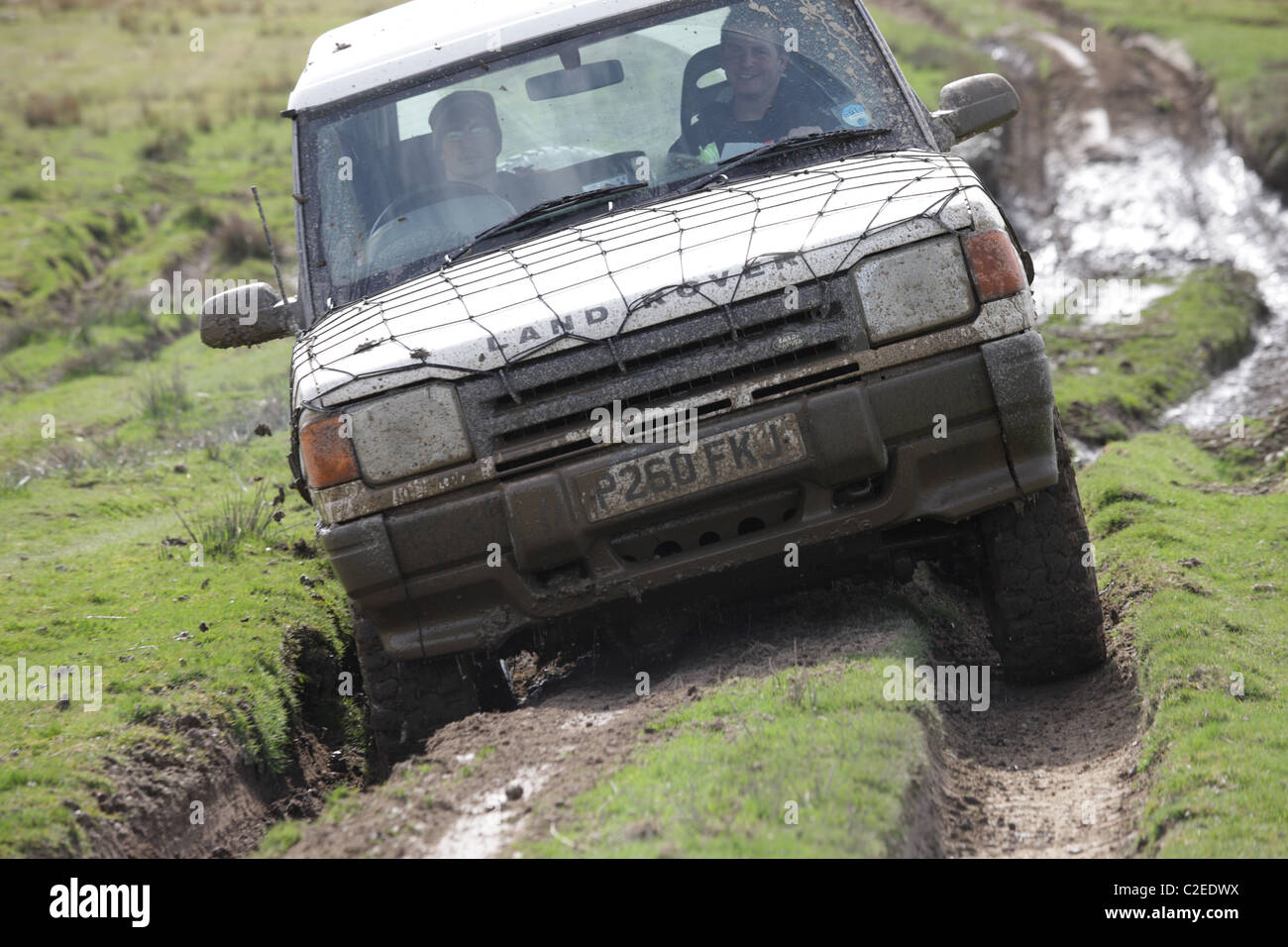 Landrover off Road Abenteuer im Vereinigten Königreich Stockfoto