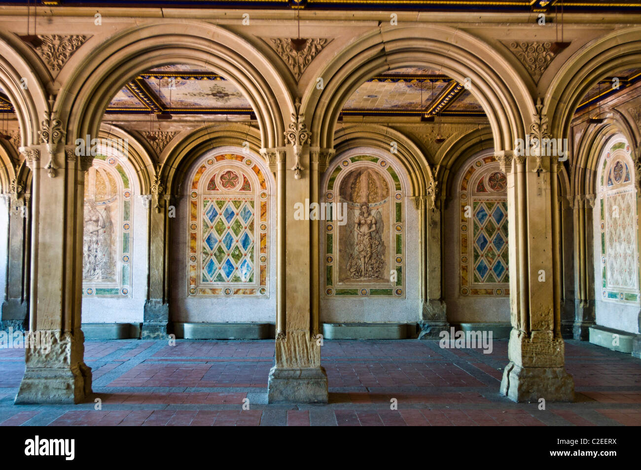 Restaurierte Bethesda Terrasse Arcade, Central Park, Manhattan, New York City, USA Stockfoto
