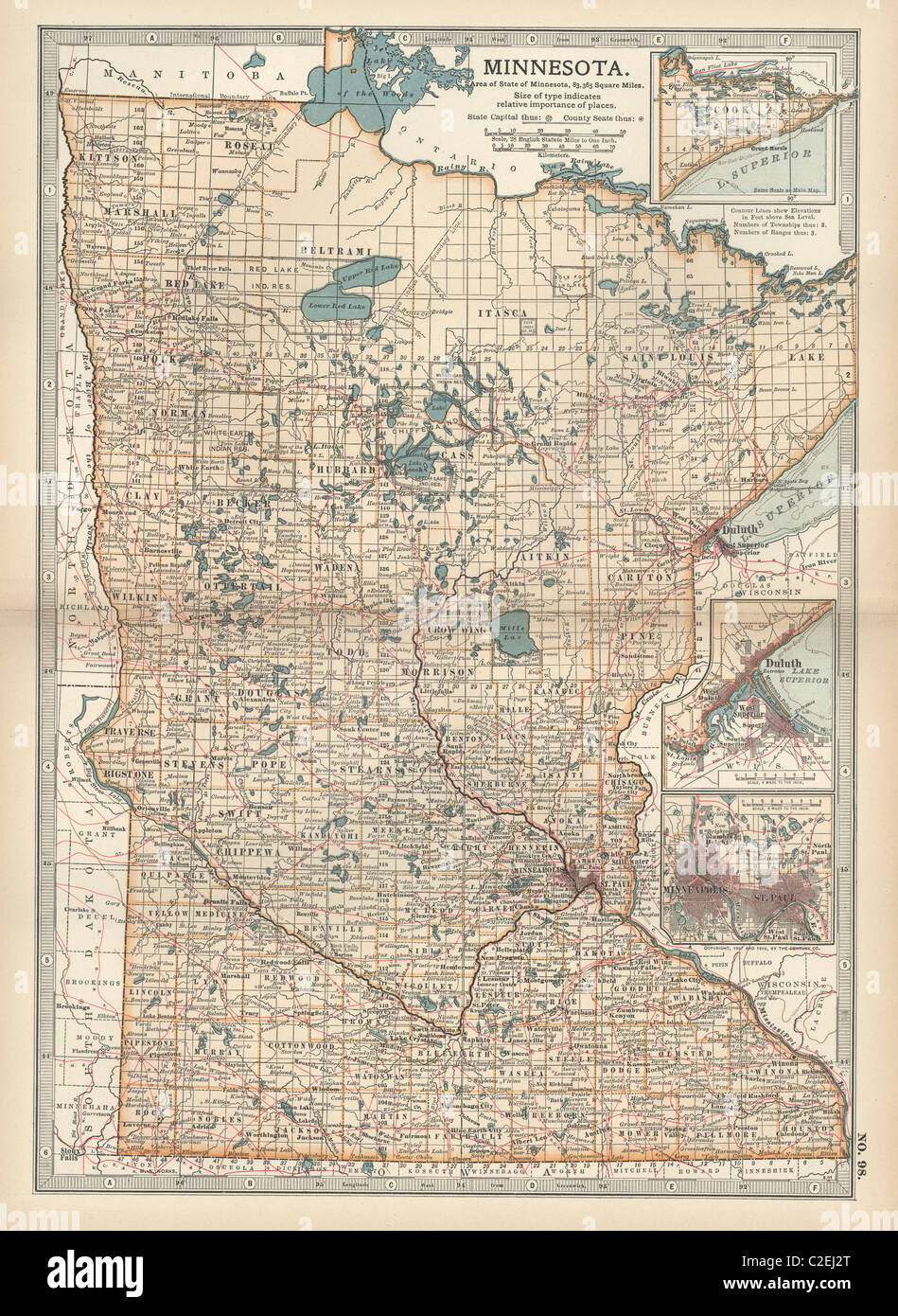 Karte von Minnesota Stockfoto