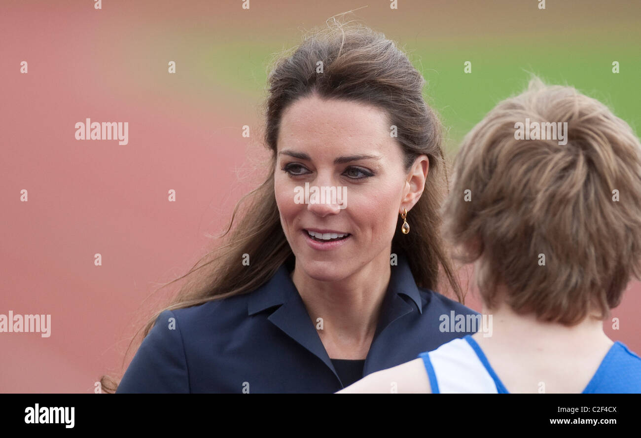 Catherine Middleton besucht Blackburn in Lancashire ein paar Wochen vor ihrer Hochzeit mit Prinz William in London Stockfoto