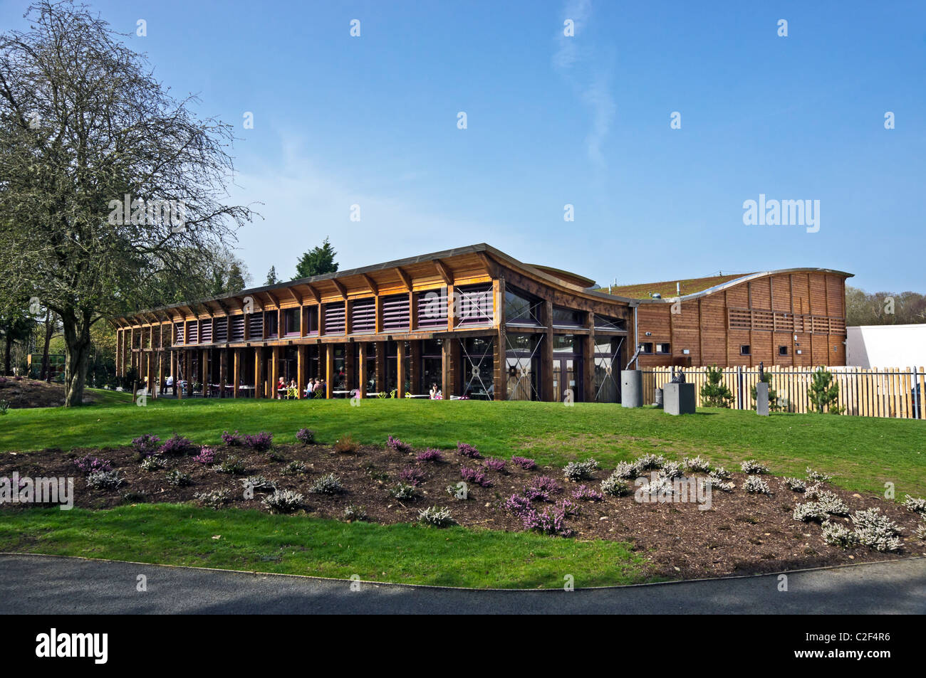 Blick auf den Garten von Robert Burns Birthplace Museum in Alloway, Ayrshire, Schottland Stockfoto