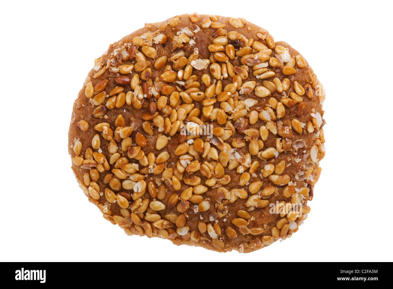 Objekt auf weiß - Cookies mit Sesam Stockfoto