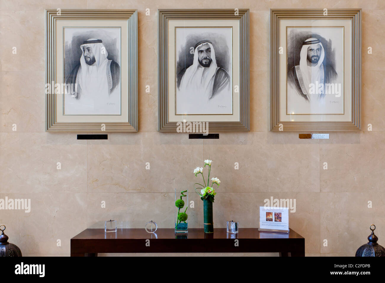 Innenraum der Intercontinental Hotel-Lobby, Festival City in Dubai, Vereinigte Arabische Emirate, Persischer Golf. Stockfoto