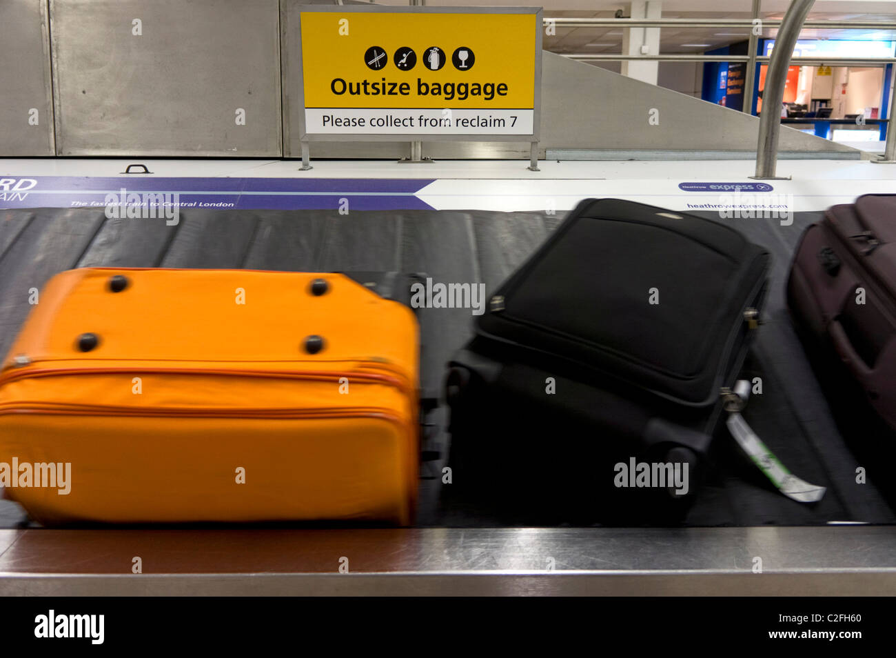 Gepäckband am Heathrow International Airport Terminal 1 Stockfoto