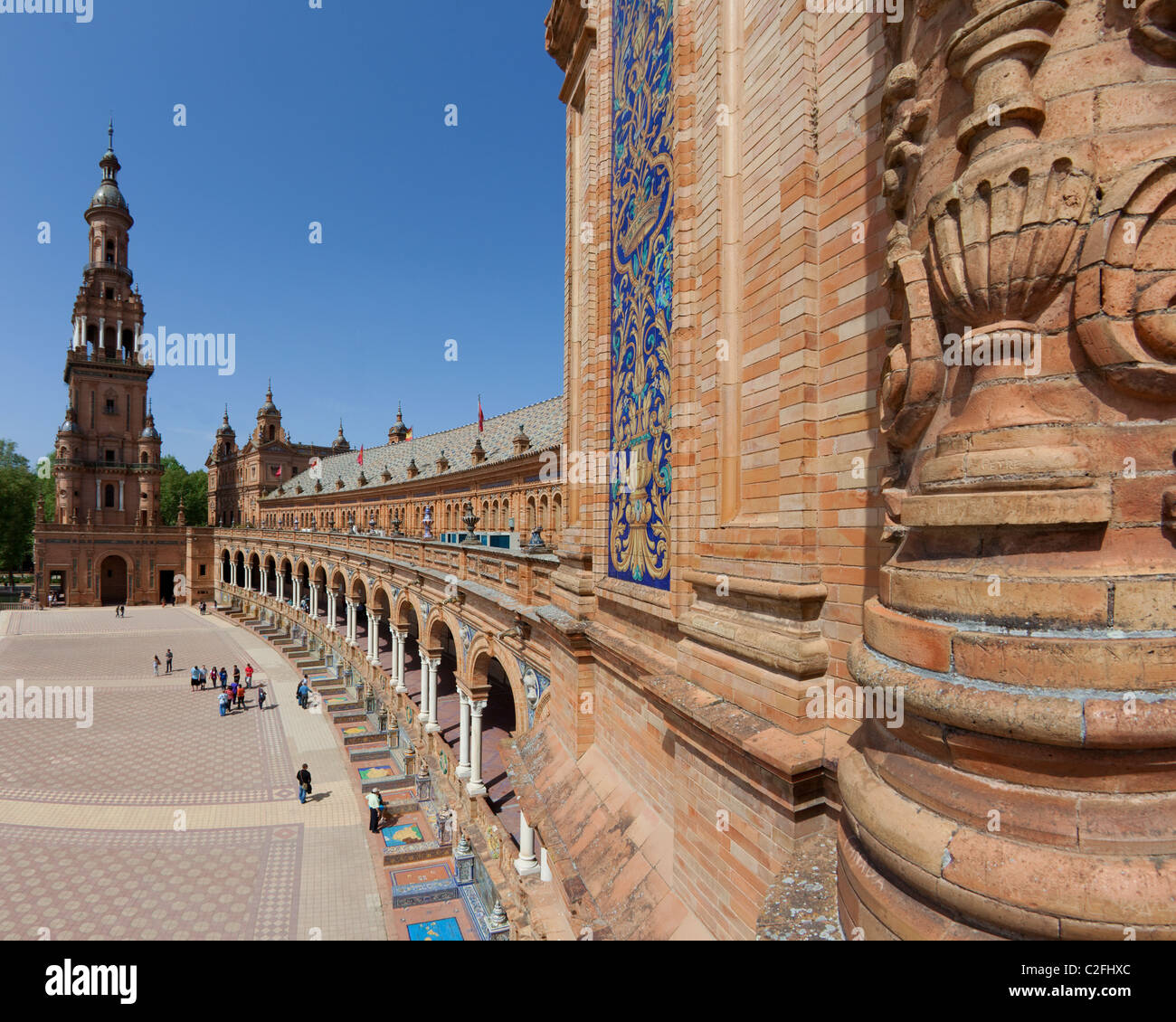 ES - Andalusien: Sevillas berühmten Plaza de Espana Stockfoto