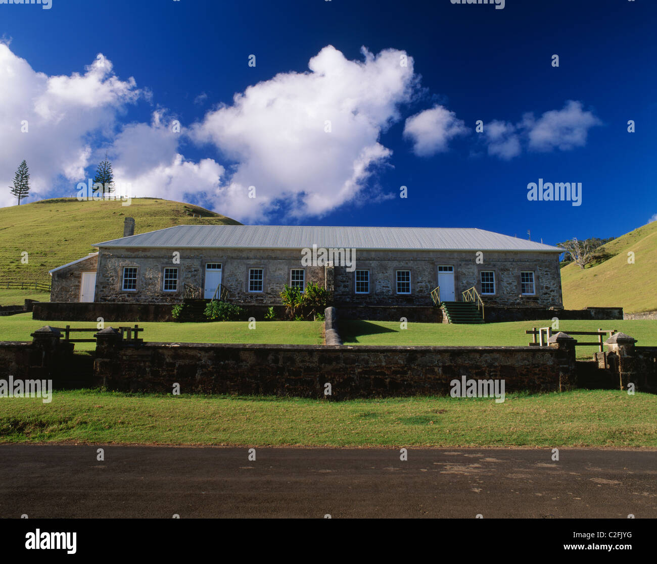 Alte Militär-Kaserne Norfolk Island Australien Stockfoto