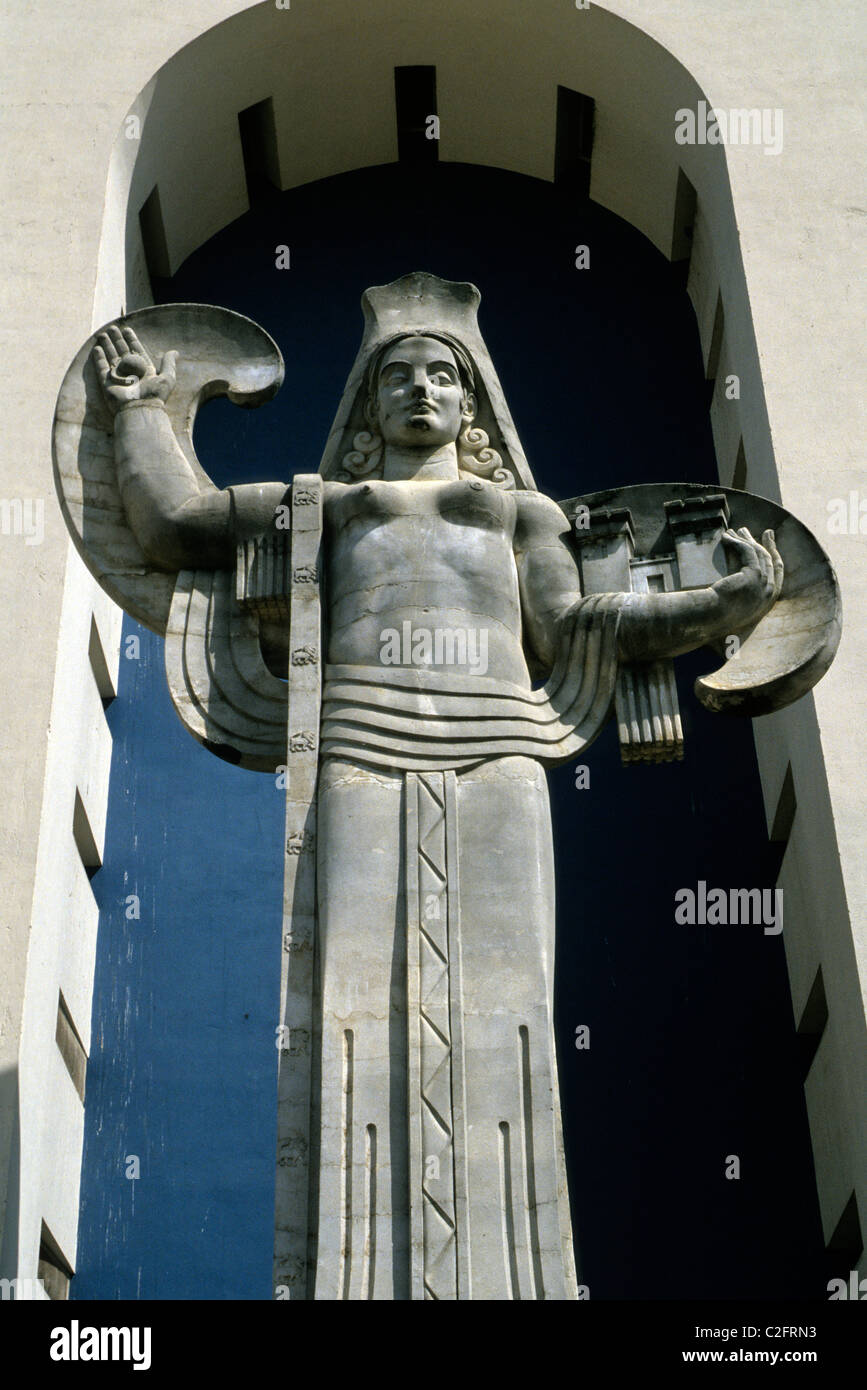 Art-Deco-Skulptur, die Spanien von Lawrence Tenney Stevens. 1936 Texas Centennial Exposition im Fair Park. Stockfoto