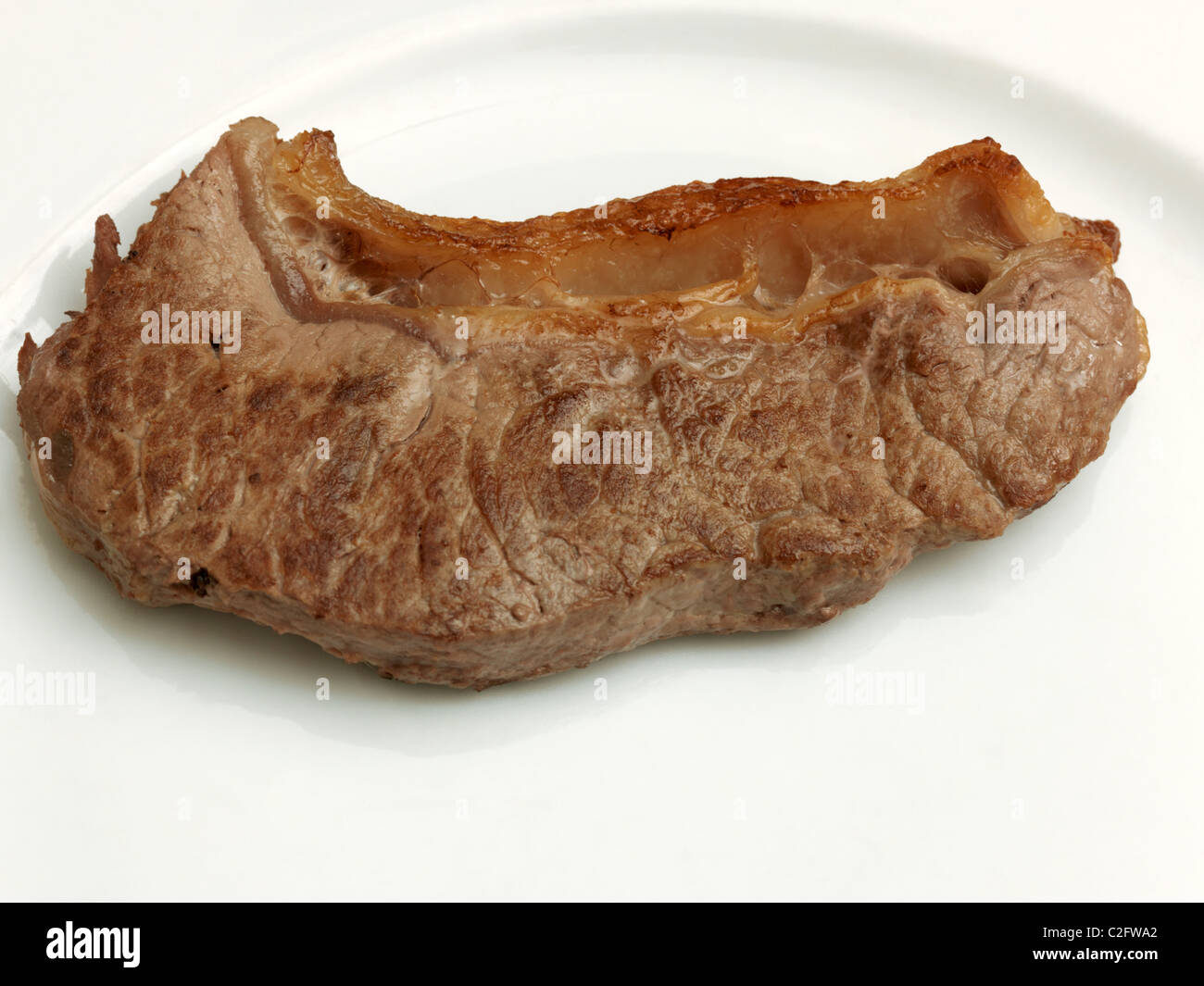 Sirloin-Steak auf dem Teller Stockfoto