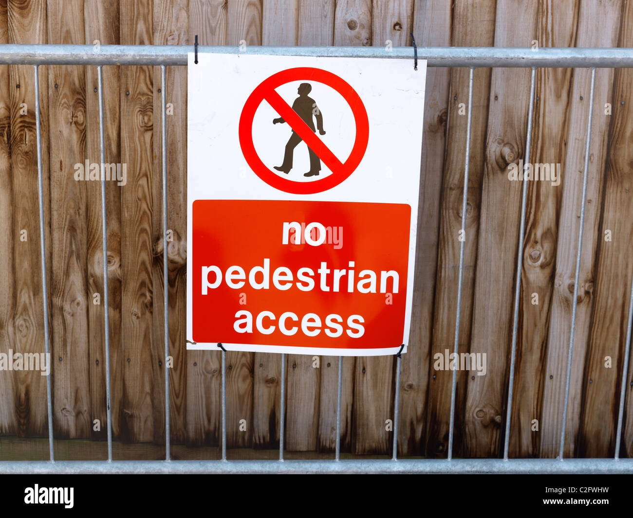 Kein Zugang für Fußgänger Zeichen In Kleinbuchstaben Typ Stockfoto