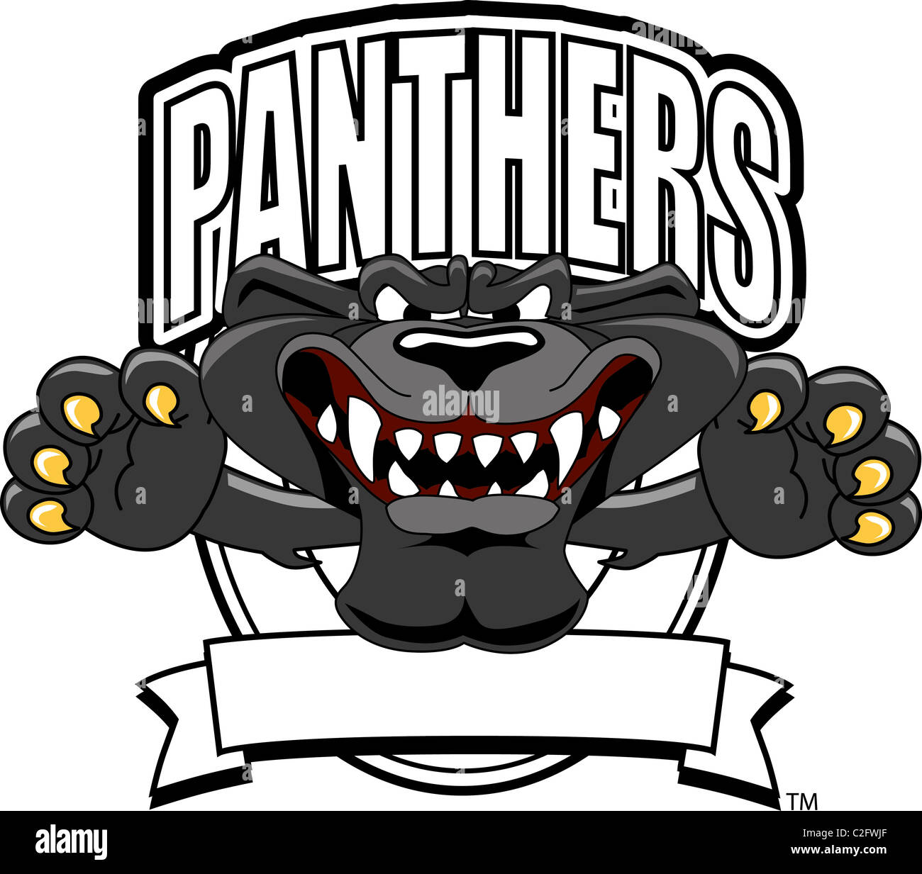 Panther Maskottchen Schullogo Stockfoto
