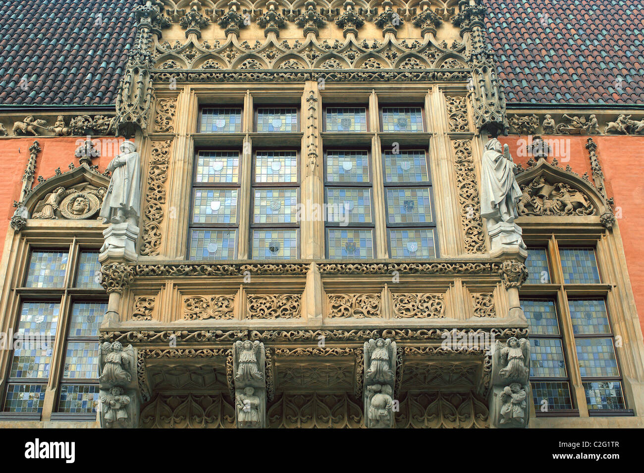 Gorhic Ornamentik Rathaus Breslau Polen Stockfoto