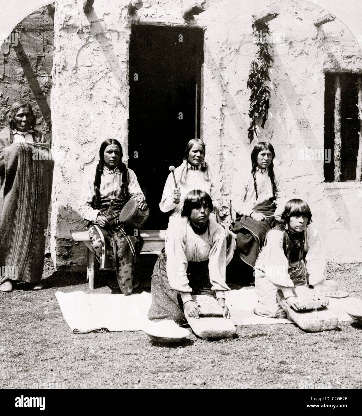 Moki Mais Festival, Indian Camp, Weltausstellung, 1904 in St. Louis, Stockfoto