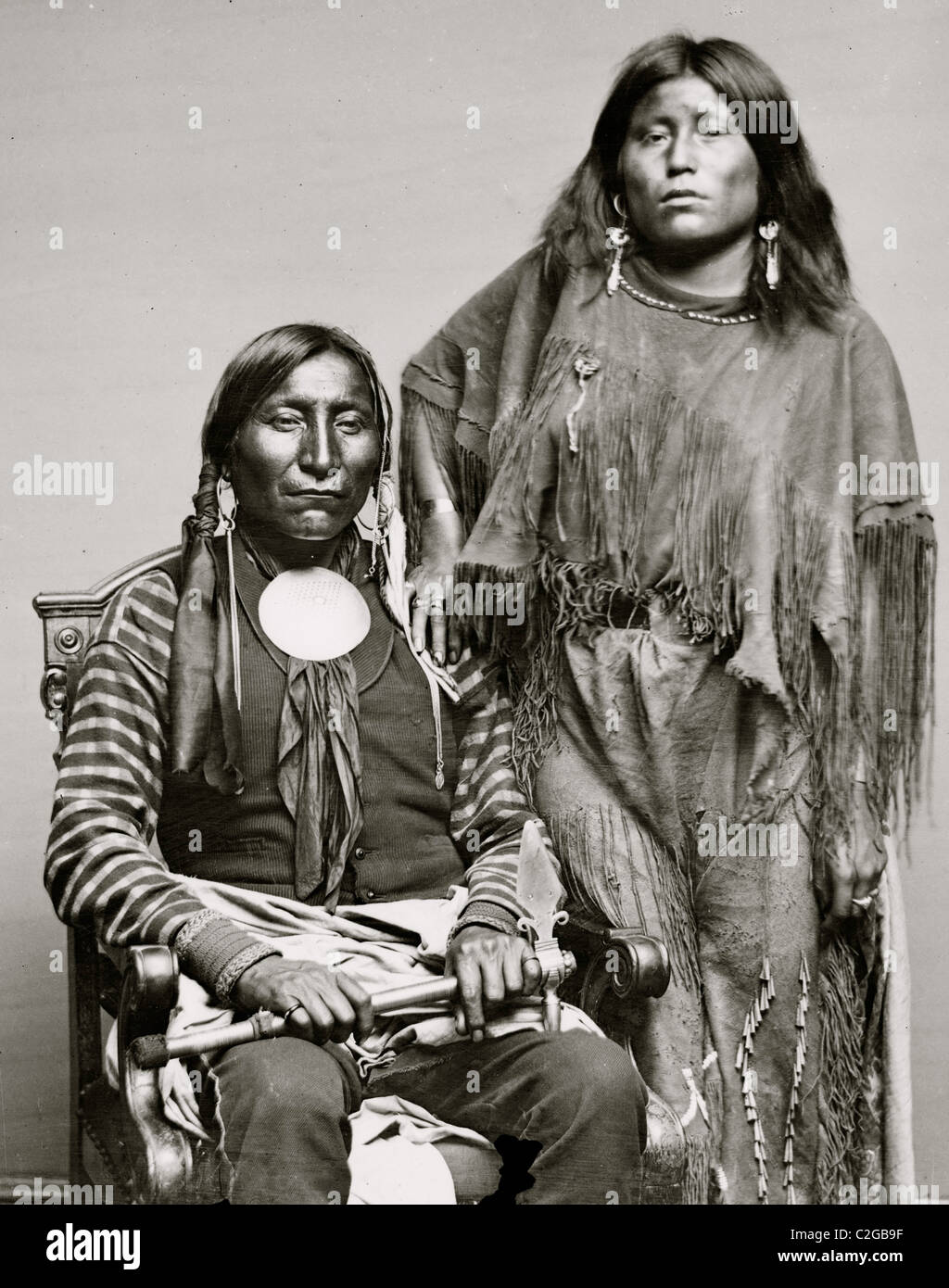 Lone Wolf und seine Frau Etla, Kiowa-Indianer Stockfoto