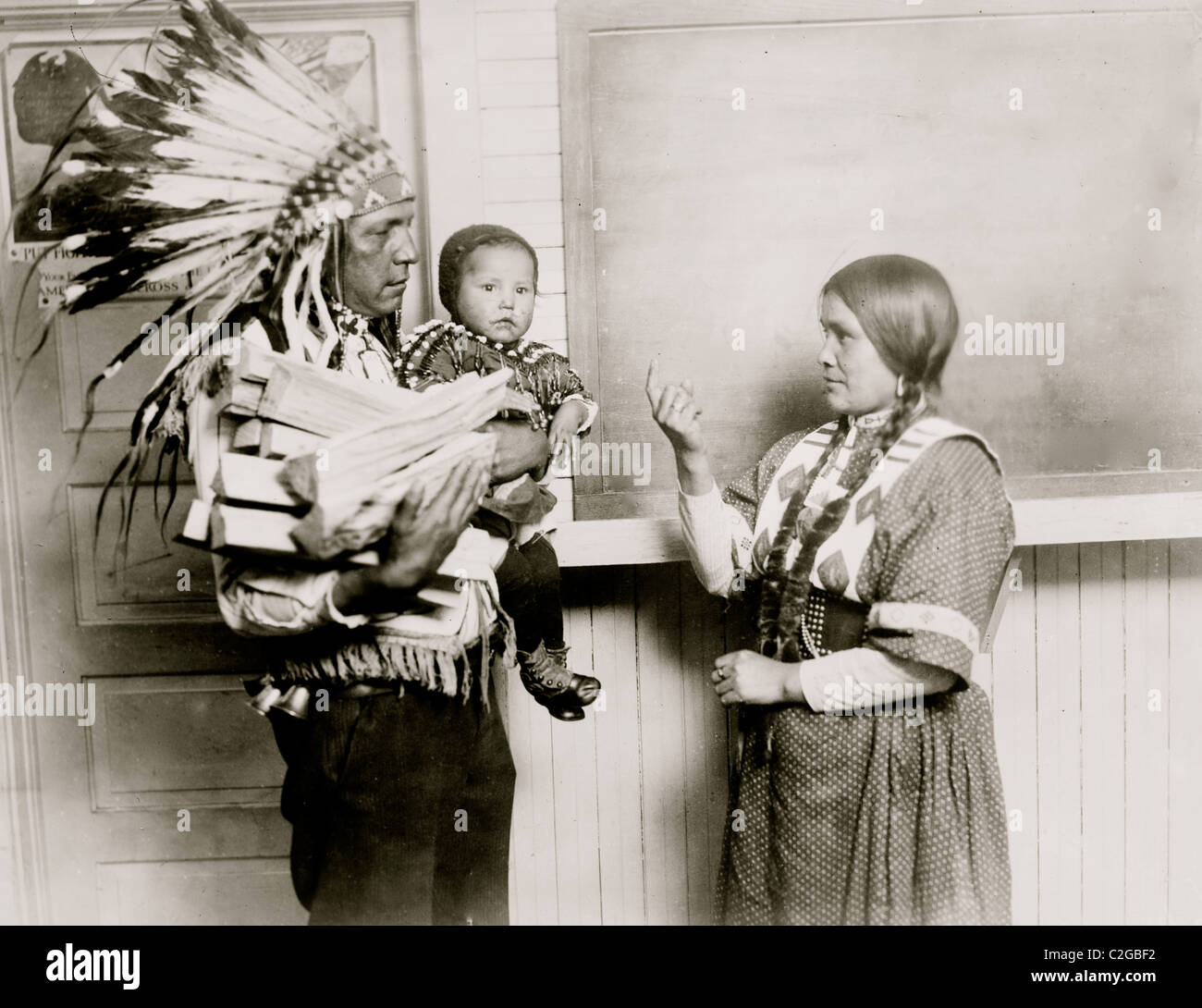 Chief Fisch Wolf Robe Stockfoto