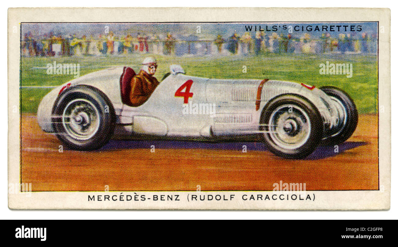 Rudolf Caracciolas Mercedes Benz. Er gewann den Grand Prix von Italien 1937 mit einer Durchschnittsgeschwindigkeit von mehr als 81 km/h Stockfoto