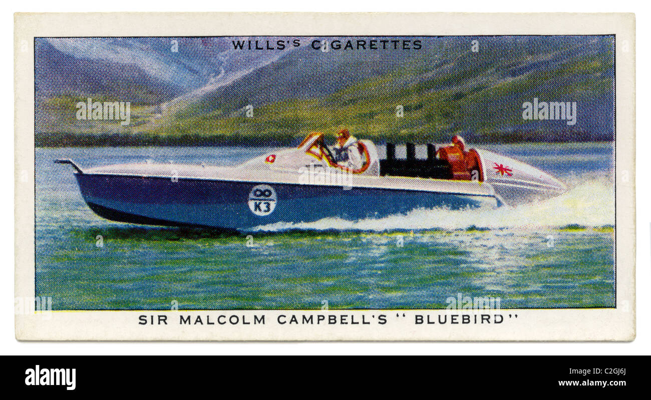 Sir Malcolm Campbell 'Bluebird'. Diese britische Rolls-Royce angetrieben Boot statt den Wasser Geschwindigkeits-Weltrekord von 1937 und 1938 Stockfoto