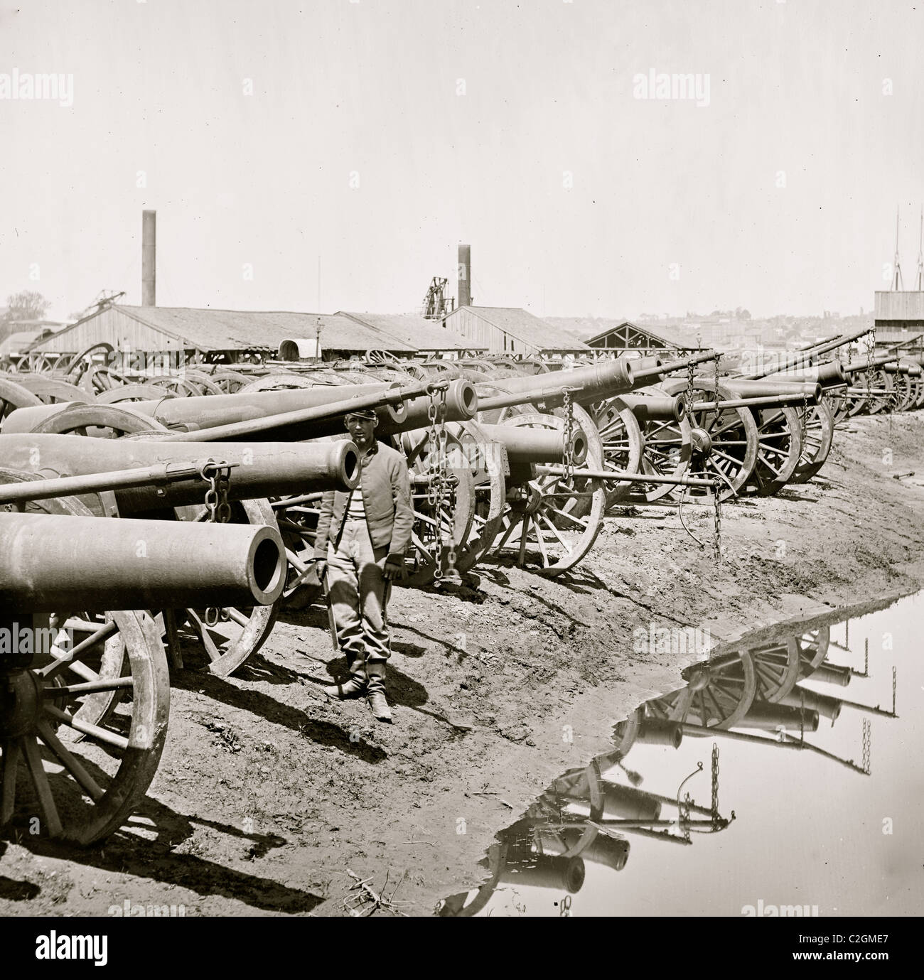 Richmond, Virginia gefangen Belagerung Waffen auf Rocketts; Stockfoto
