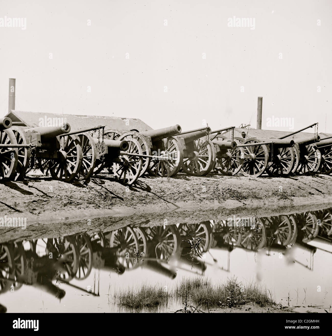 Richmond, Virginia gefangen Belagerung Waffen auf Rocketts; Stockfoto