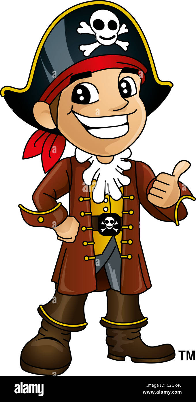 Cartoon Pirat Schulemaskottchen ClipArt Stockfoto
