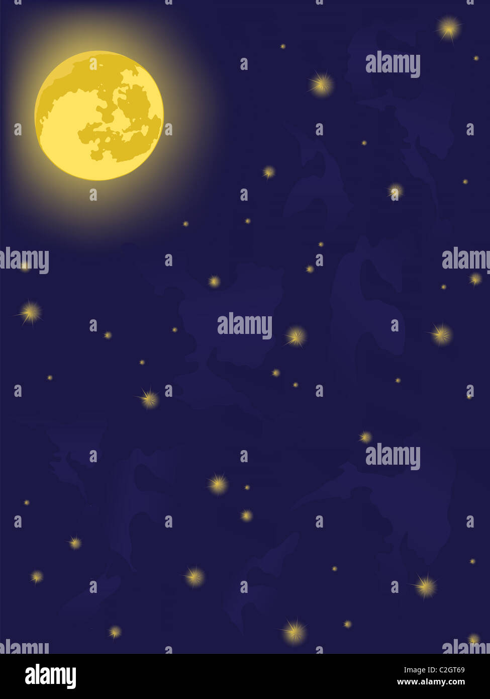 Mond am Nachthimmel.  Hintergründe Stockfoto