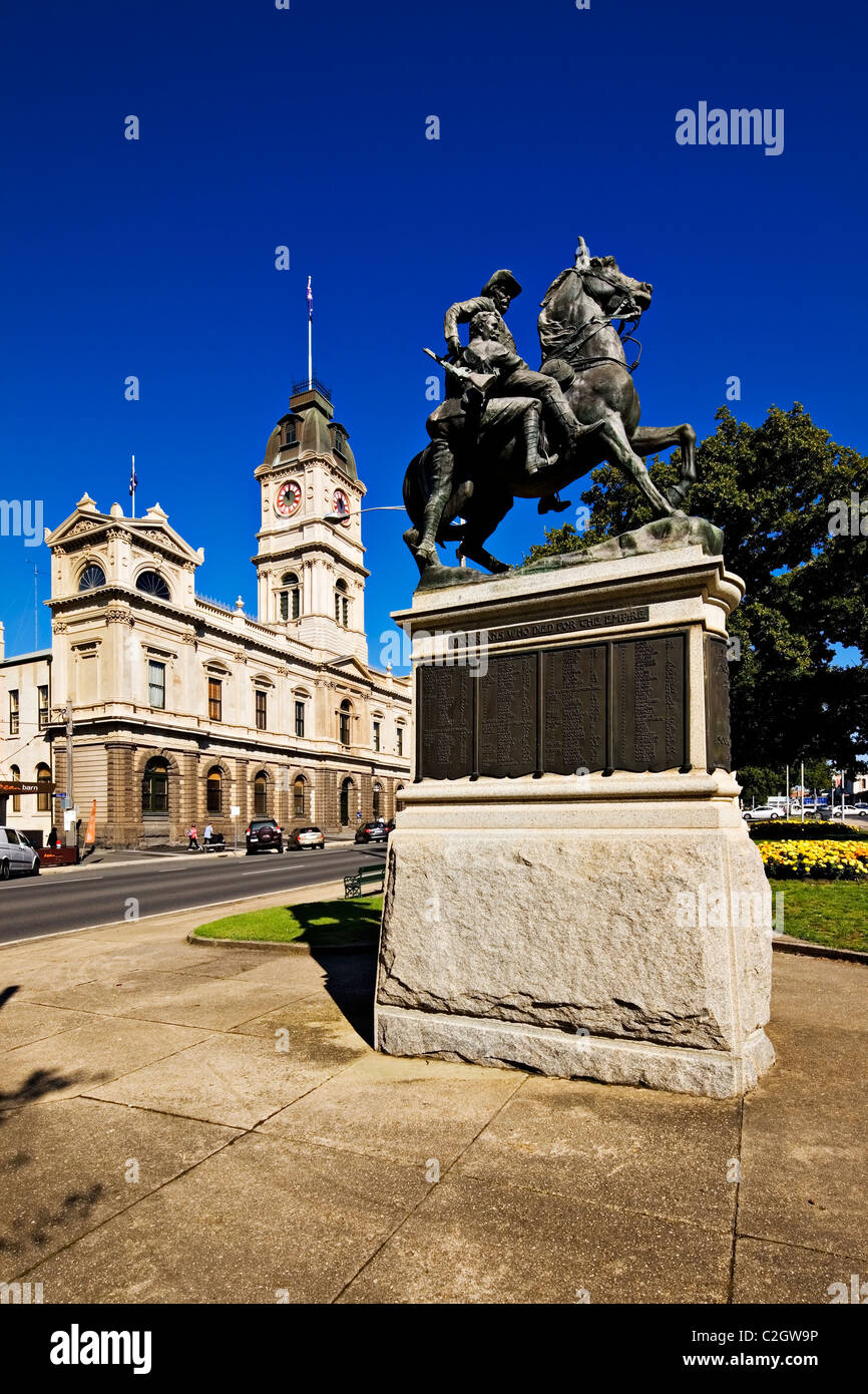 Ballarat Australien/Ballarat Rathaus und historisches Denkmal in Victoria, Australien. Stockfoto