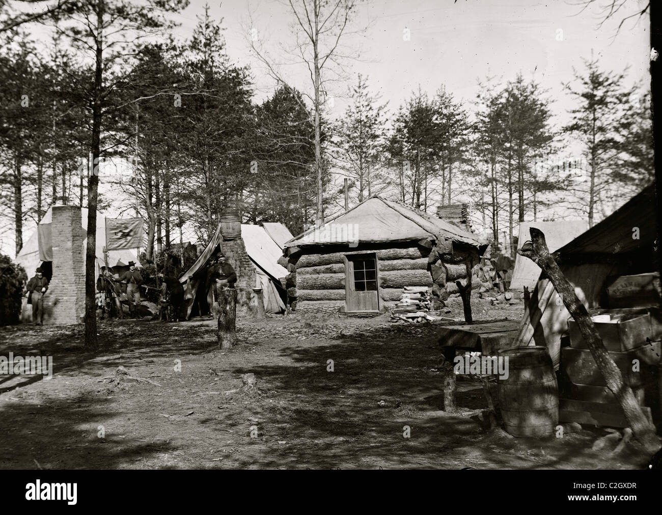 Brandy Station, Virginia (Umgebung). Hauptsitz, 1. Brigade, reitende Artillerie Stockfoto